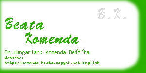 beata komenda business card